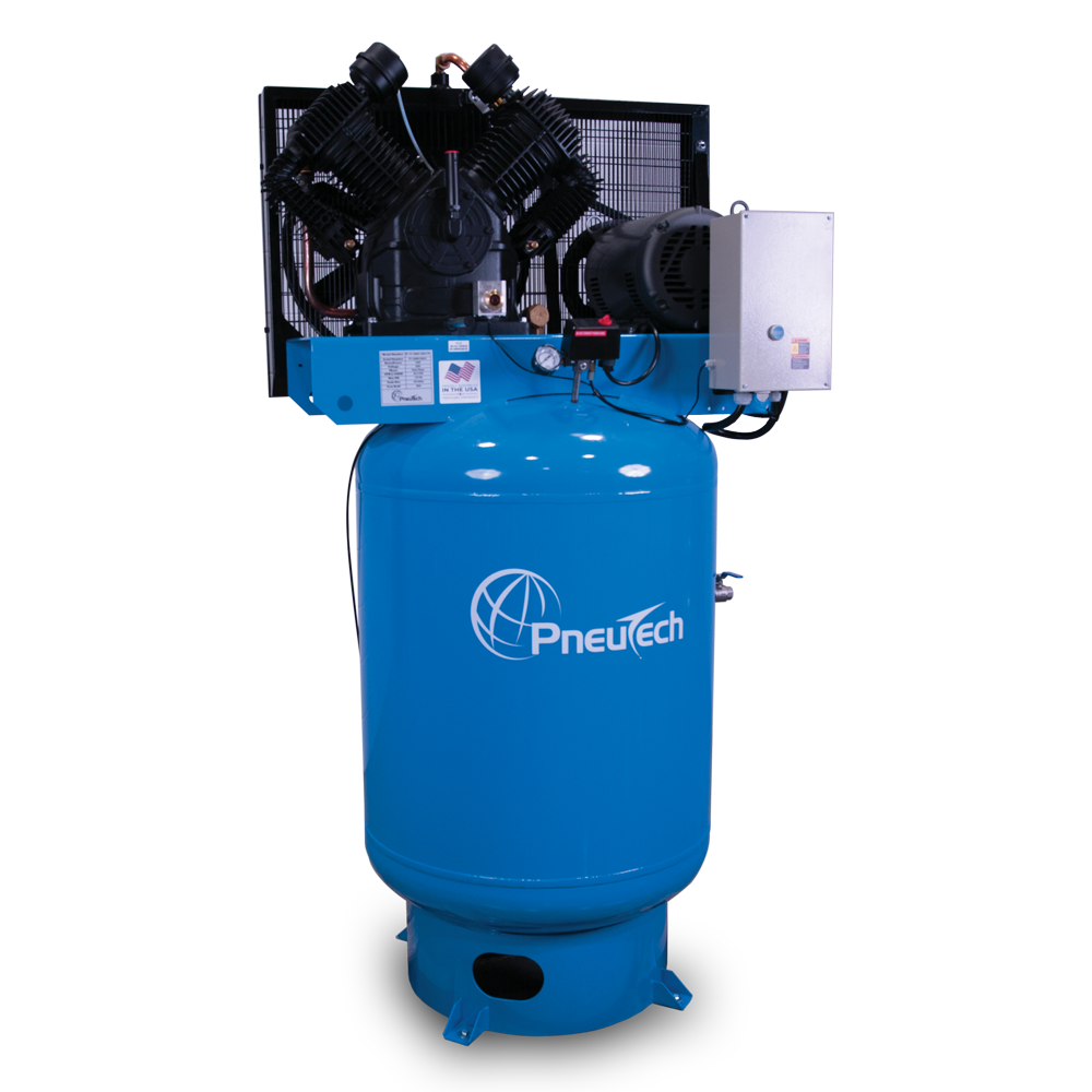 PneuTech PF Series 7.5HP 80 Gallon Vertical Two Stage Compressor 230/3