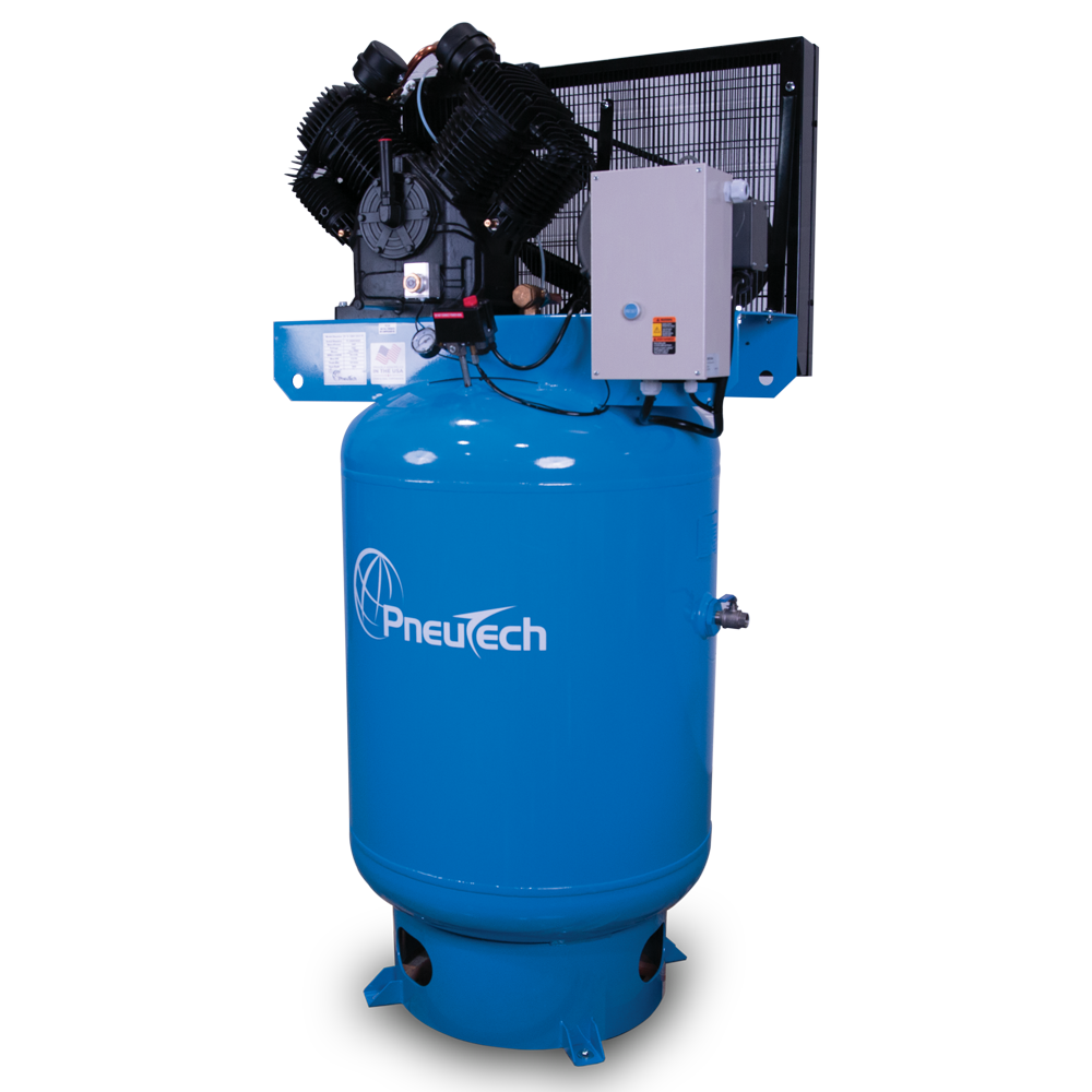 PneuTech PF Series 7.5HP 80 Gallon Vertical Two Stage Compressor 230/1 (Fully Packaged)