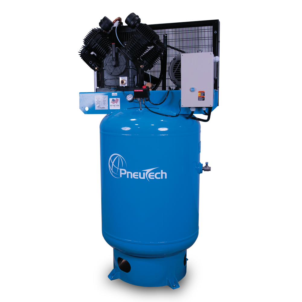PneuTech PF Series 7.5HP 80 Gallon Vertical Two Stage Compressor 230/1 (Fully Packaged)